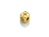 CZ Micro Pave North Star Dice Spacer Beads, Five Star Cubic Zirconia Cube Spacer Beads, Gold/Silver Tone, 8.5mm,sku#Z713
