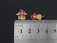 Enamel Colorful Christmas decoration Pendant,CZ Micro Pave Oil Drop pendant,Enamel Jewelry, Christmas Charm,9-15mm, sku#Z669