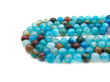 Blue Fire Agate, Round Faceted 6mm/8mm/10mm/12mm, Natural Agate Beads, 15.5"Full Strand, SKU#UA204