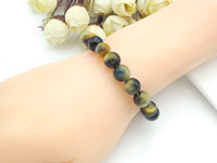 Natural Golden Blue Tiger Eye Stretch Bracelet, U1077