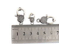 Antique Silver CZ Micro Pave Lobster Claw Clasp/Link Connector with Jump Ring,Pave Claw Clasp,11x16/13x20mm/16x24mm,sku#H170