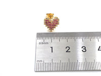 CZ Micro Pave Stud Earring Wires, Heart Shape Earrings, Colorful CZ micro pave earrings, 10mm, sku#J224