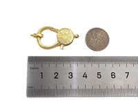 Dainty Gold Lobster Clasp with Jump Ring, Fine Jewelry Clasp, Sunburst Clasp, 17x30mm,Sku#LK192
