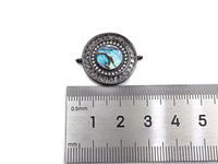 CZ Micro Pave Abalone Connector,21x26mm, sku#Z939