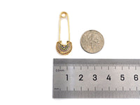 Colorful CZ Micro pave Safety Pin Lock Clasp, CZ Pave Pin Lock Clasp, Colorful Connector, 10x32mm, sku#F1171