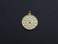 Pave CZ  Enamel Patten Pendant, Black/White Enamel Pendant, Enamel jewelry Findings, 20x27.5mm,sku#FH12