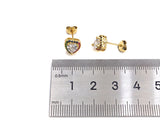 CZ Heart Stud Earrings, Sku#J218
