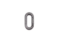 NEW Spring Snap Fully CZ Micro Pave Oval Carabiner Clasp, Oval Link Clasp, Connector Clasp, Oval Lock, 18x34mm/15x28mm, sku#H257