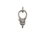 Antique Silver Finish CZ Clear Micro Pave Lobster Clasp with Jumping Ring Clasp, Fine Jewelry Clasp, Designer Clasp,  16x26mm,sku#H171