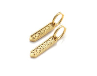 Clorful CZ Micro Pave Latch Back Bar Earring, Long Bar Huggie Earrings,Colorful CZ micro pave earrings, 6x35mm, sku#J238