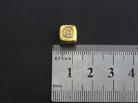 CZ Micro Pave @ Symbol Shape Dice Spacer Beads, Cubic Zirconia Cube Spacer Beads, 24k Gold Tone,8.5mm, sku#Z717