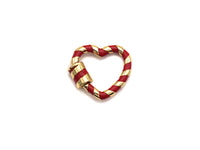 Colorful Enamel Pave Heart Shape Clasp, Gold Plated Screw Clasp, Carabiner Clasp, 21x22.6mm, sku#K77