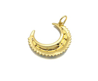 Turquoise Blue Enamel On Cresent Moon Shape Pendant/Charm,Gold Cubic Zirconia Charm, Necklace Bracelet Charm Pendant,21x24mm, Sku#Z1279
