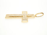 Large CZ Micro Pave Cross Pendant with Cross Symbol,Gold/Silver/Black/Rose Gold Cross,Cubic Zirconia Jewelry Findings,28x38mm,sku#F484
