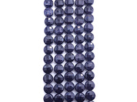 SPECIAL Turtle Shell Cut Natural Blue Goldstone Coin Shape beads, 6mm/8mm/10mm Checkerboard Cut Blue Goldstone, 16" Full strand, Sku#U728