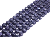 SPECIAL Turtle Shell Cut Natural Blue Goldstone Coin Shape beads, 6mm/8mm/10mm Checkerboard Cut Blue Goldstone, 16" Full strand, Sku#U728