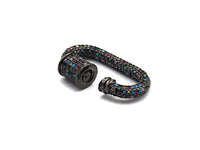 Rainbow Colorful CZ Micro Pave Oval Shape Clasp, Gold/Gunmetal Plated Screw Clasp, 15x29mm, sku#H159