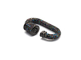Rainbow Colorful CZ Micro Pave Oval Shape Clasp, Gold/Gunmetal Plated Screw Clasp, 15x29mm, sku#H159