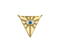 Enamel Evil Eye On Triangle Shape Pendant,18K Dainty Gold Charm, Necklace Bracelet Charm Pendant,26x24mm, Sku#F1372