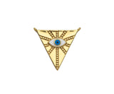 Enamel Evil Eye On Triangle Shape Pendant,18K Dainty Gold Charm, Necklace Bracelet Charm Pendant,26x24mm, Sku#F1372