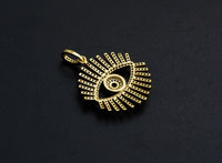 Colorful cz Pave Evil Eye Pendant,CZ Micro Pave eye pendant, Pave Jewelry, 27x30mm, sku#F1062