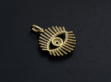 Colorful cz Pave Evil Eye Pendant,CZ Micro Pave eye pendant, Pave Jewelry, 27x30mm, sku#F1062