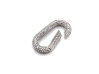 NEW Spring Snap Fully CZ Micro Pave Oval Carabiner Clasp, Oval Link Clasp, Connector Clasp, Oval Lock, 18x34mm/15x28mm, sku#H257