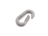 NEW Spring Snap Fully CZ Micro Pave Oval Carabiner Clasp, Oval Link Clasp, Connector Clasp, Oval Lock, 18x34mm/15x28mm, sku#H257