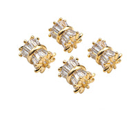 Gold Filled CZ Micro Pave Drum Shape Spcer Beads,8x7mm, Sku#ZX26