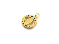 Colorful CZ Micro Pave Virgin Mary On Round/Heart Shape Pendant, Mary pendant, Religious Charm, 15mm, sku#Z771