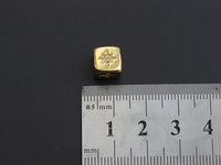 CZ Micro Pave North Star Dice Spacer Beads, Five Star Cubic Zirconia Cube Spacer Beads, Gold/Silver Tone, 8.5mm,sku#Z713