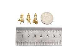 CZ Micro Pave Ok/Love You/Yeah Gesture Shape Pendant/Charm,18K Gold Charm, Necklace Bracelet Charm Pendant,8x19/7x19/10x19mm,Sku#FH152