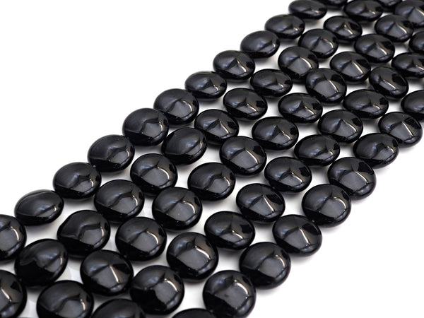 High Quality Natural Onyx Button Coin Shape Beads, 8mm/10mm/12mm/14mm/16mm/18mm Onyx Beads, 15.5" Full Strand, sku# Q39
