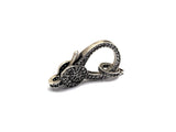 Antique Silver Finish CZ Clear Micro Pave Lobster Clasp with Jumping Ring Clasp, Fine Jewelry Clasp, Designer Clasp,  16x26mm,sku#H171
