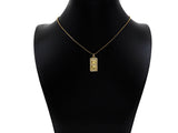 CZ Micro Pave 18k Gold Duble Button On  Rectangle Pendant, Cubic Zirconia Medallion Pendant Charm, CZ Screw Pendant,11x23mm, Sku#LK203