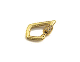 CZ Micro pave Tear Drop Shape Clasp, CZ Pave Clasp, Gold/Silver/Rose Gold/Gunmetal Carabiner Clasp, 17x25mm, sku#H184