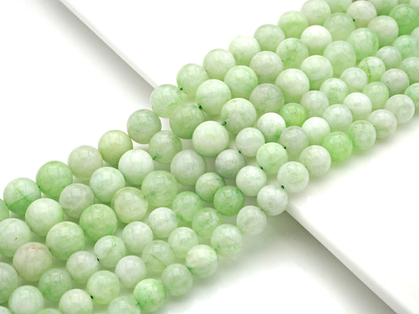 Quality Natural Light Green Quartz Round Smooth Beads, 6mm/8mm/10mm Genuine Quartz Beads, 15.5'' Full Strand, Sku#U1172
