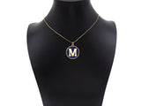 New Trendy Navy Gold Enamel Initials Letter Charm/Pendant, Enamel Initial Alphabet Letters, Custom Naming Pendants, 25x28mm,sku#ML34