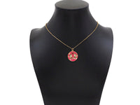 Colorful Enamel Mickey Mouse On Round Coin Pendnat,Red Black Enamel Gold Charm , Colorful Enamel, 23x20mm, Sku#LK263