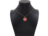 Colorful Enamel Mickey Mouse On Round Coin Pendnat,Red Black Enamel Gold Charm , Colorful Enamel, 23x20mm, Sku#LK263