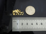 Gold Filled CZ Micro Pave Elephant Mom and Baby Shape Pendant,18K Gold Filled Elephant Charm, Necklace Bracelet Pendant, 26x13mm,Sku#Y473