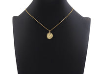 North Star on Disc Round Coin Pendant,North Star Cubic Zirconia Pendant, Silver/Gold Plated,16x19mm,Sku#F1267