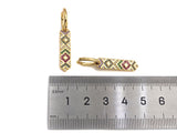 Clorful CZ Micro Pave Latch Back Bar Earring, Long Bar Huggie Earrings,Colorful CZ micro pave earrings, 6x35mm, sku#J238