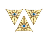 Enamel Evil Eye On Triangle Shape Pendant,18K Dainty Gold Charm, Necklace Bracelet Charm Pendant,26x24mm, Sku#F1372