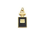 Enamel Colorful Perfume Bottle Shape Pendant,Dianty Gold Enamel Charm, Light Pink Black Grey Pink Enamel Jewelry,12x25mm,Sku#LK291
