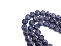 SPECIAL Turtle Shell Cut Natural Blue Goldstone Coin Shape beads, 6mm/8mm/10mm Checkerboard Cut Blue Goldstone, 16" Full strand, Sku#U728