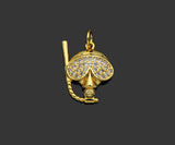 Gold Filled CZ Micro Pave Diver Head Shape Pendant, 18K Gold Filled Charm, Necklace Bracelet Charm Pendant, 17x16mm,Sku#Y474