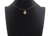 CZ Clear Micro Pave Elephant On Round Coin Pendant, Round Shaped Pave Pendant, Gold plated, 15mm, Sku#Z1014