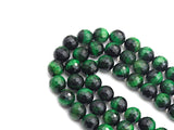 High Quality Natural Faceted Tiger Eye Round Beads, 6mm/8mm/10mm/12mm Round Beads, GreenTiger Eye Beads, 15.5 inch Full strand, SKU#U817