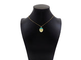 Gold Filled Turquoise Enamel with Radial Star On Oval Shape Pendant,CZ Micro Pave 18K Gold Filled Enamel Charm,16x22mm,Sku#Z1360